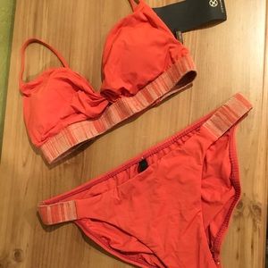 Vix orange coral banded bikini